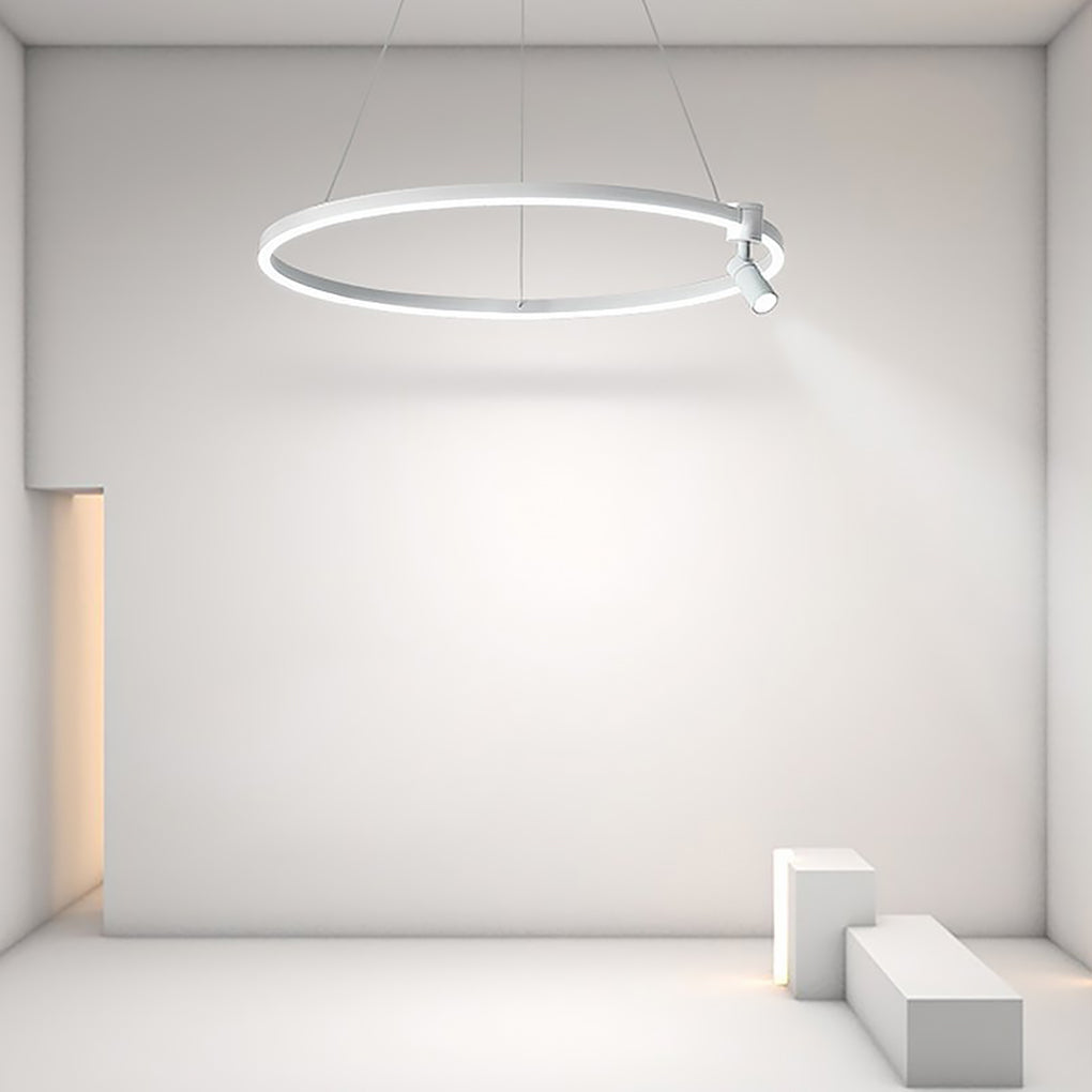 Simple Linear Modern Chandeliers Adjustable Angle Spotlight Circle Chandelier