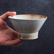 Rustic White Stoneware Dining Bowls