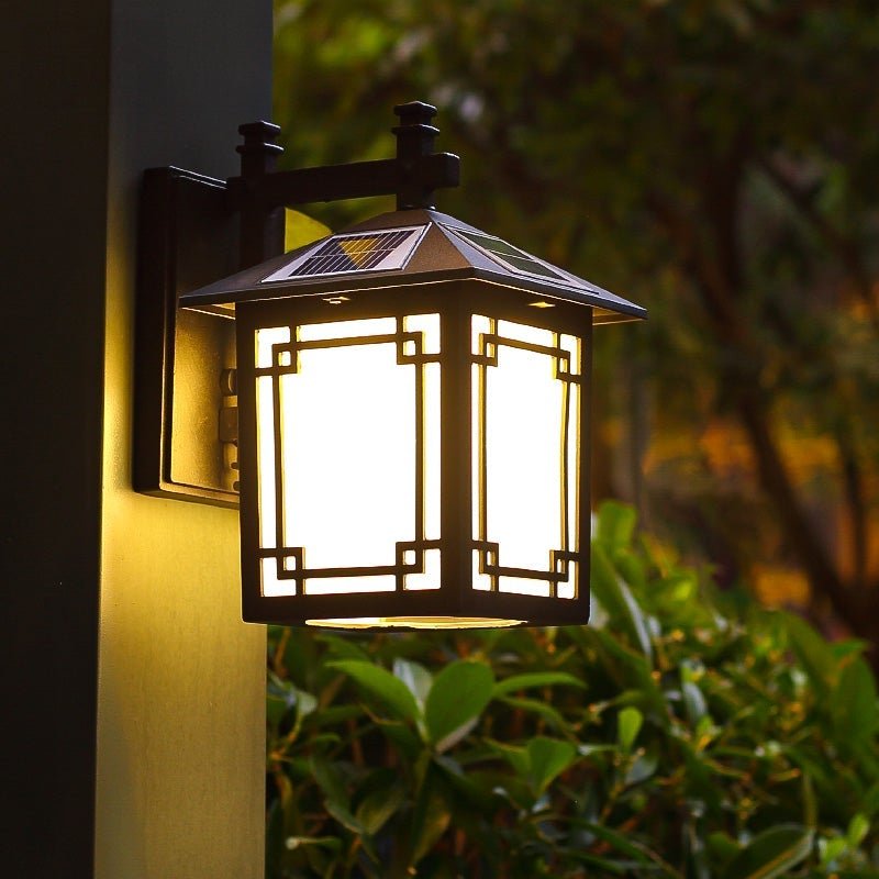 Up/Down Lighting Waterproof Black Vintage Solar Lights Outdoor Lanterns