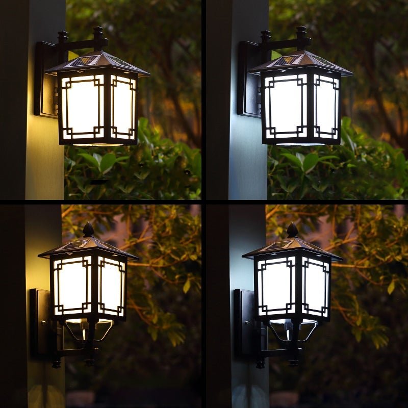 Up/Down Lighting Waterproof Black Vintage Solar Lights Outdoor Lanterns