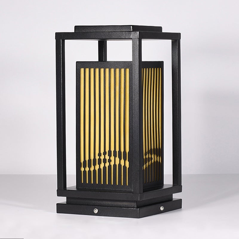 Minimalist Striped Decor LED Black Modern Solar Lights Outdoor Lanterns