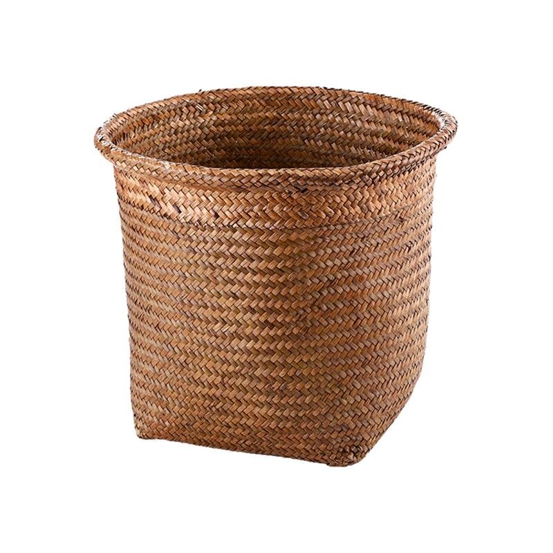 Circular Seagrass Storage Basket and Planter Hybrid