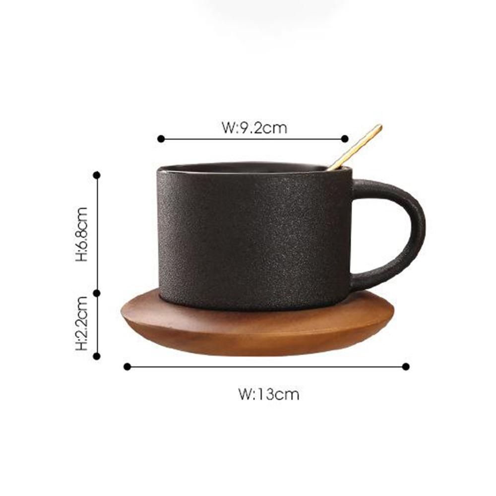 Black Large Cylinder Stoneware Coffee Mugs