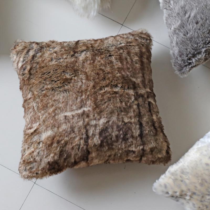 Bearskin Leopard Wolf Fox Faux Fur Cushion Pillow Cover