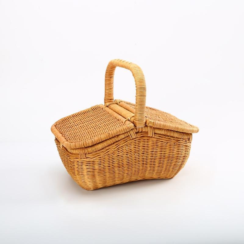 Wicker Rattan Storage Basket Basket with Lids - dazuma