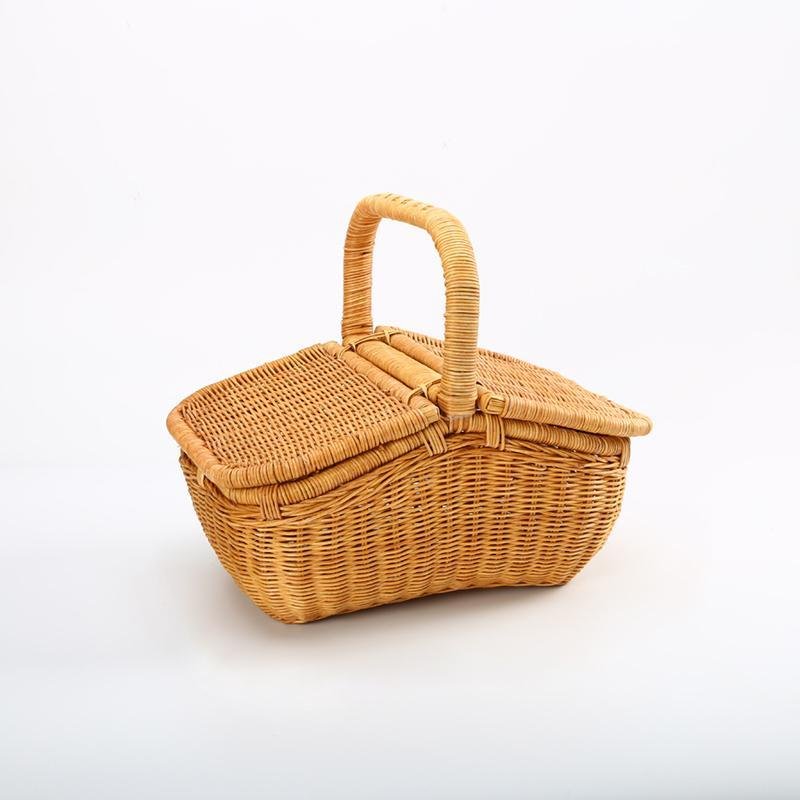 Wicker Rattan Storage Basket with Lids