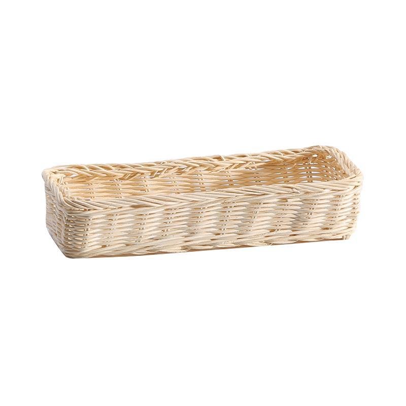 Farmhouse Rattan Table Flatware Storage Bin Box