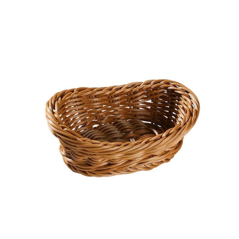 Rustic Wooden Natural Oval Shaped Plastic Storage Basket