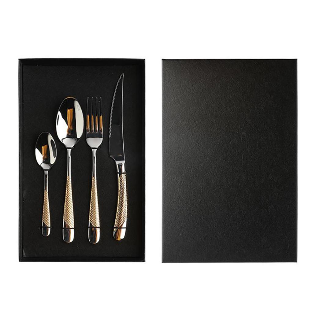 Stainless Steel High-End Tableware Flatware Cutlery 4-Piece Set - dazuma