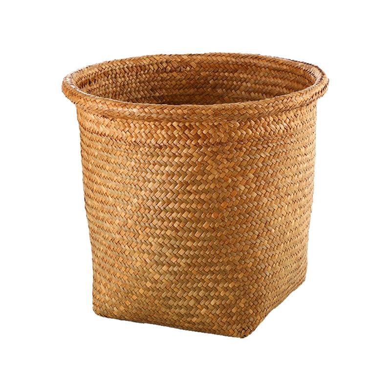 Circular Seagrass Storage Basket and Planter Hybrid