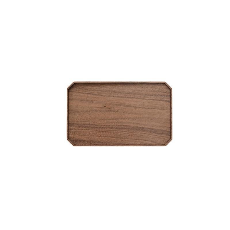 Nut Brown Serving Tray With Blunt Edges - dazuma
