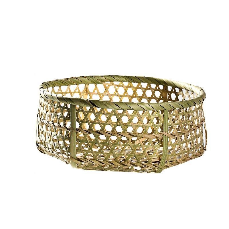 Rustic Sun-Seeking Round Bamboo Basket - dazuma