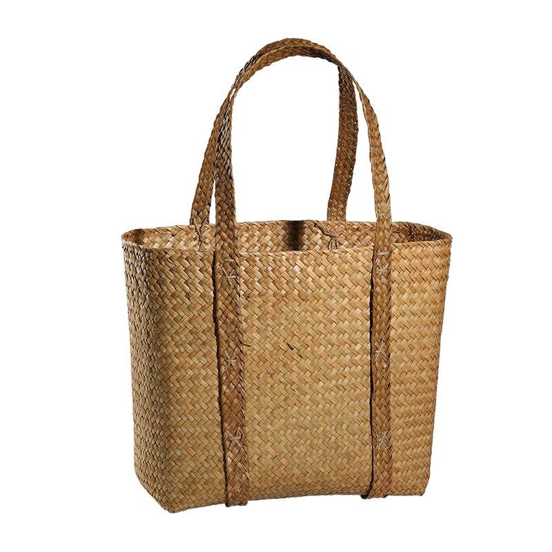 Farmhouse Large Handwoven Basket With Handle