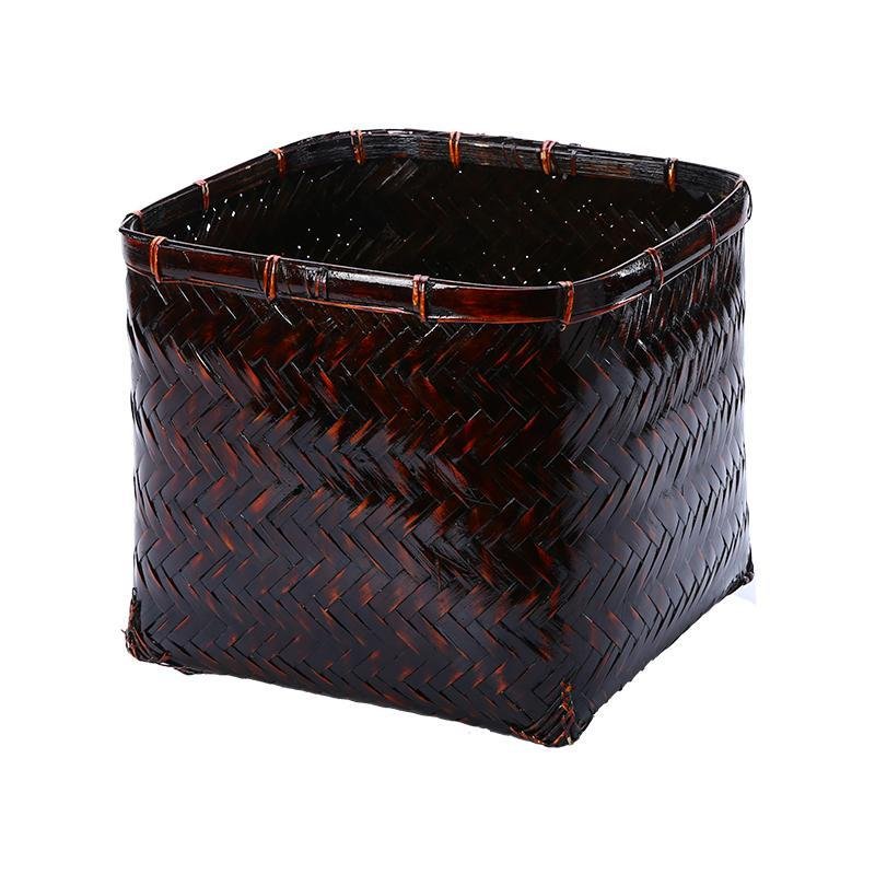 Rustic Black Square Floor Bamboo Baskets/Planters