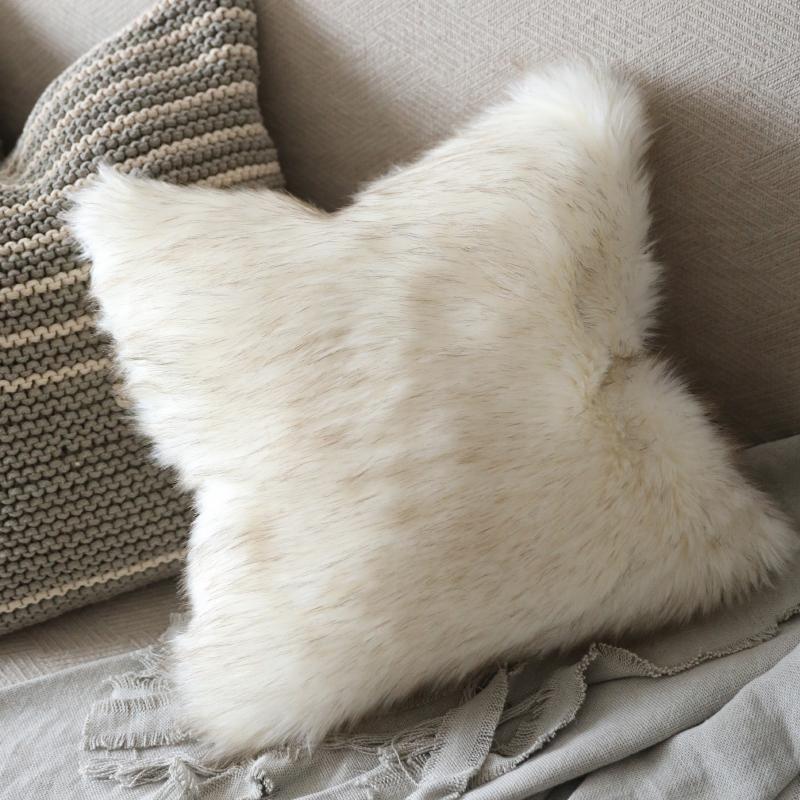 Bearskin Leopard Wolf Fox Faux Fur Cushion Pillow Cover for Living Room Sofa Bed - dazuma