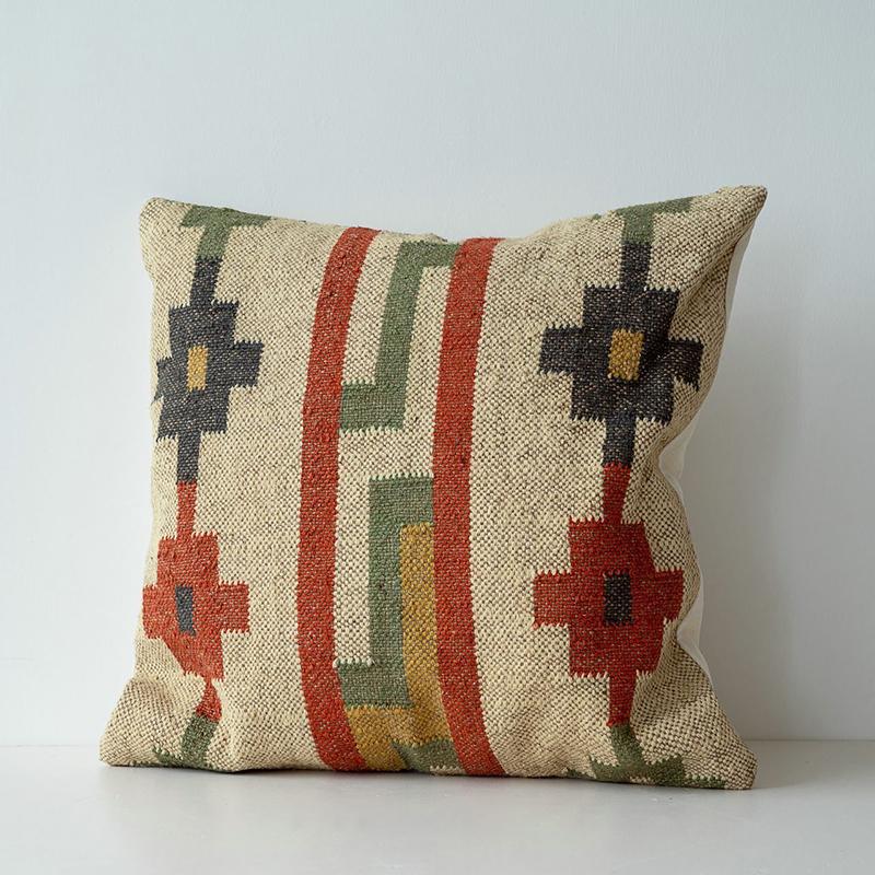Moroccan Wool Linen Cushion Cover for Sofa Living Room - dazuma