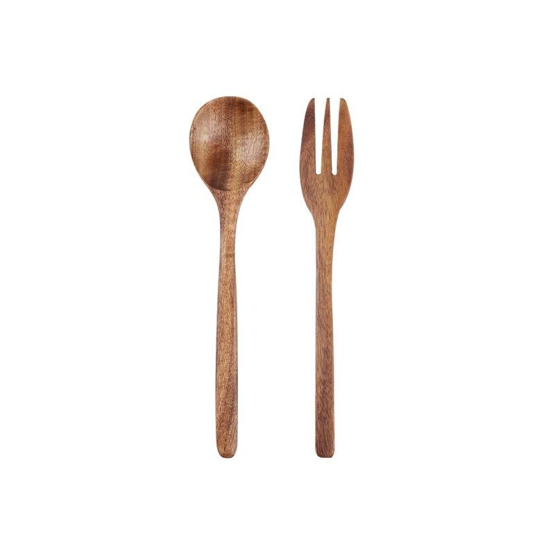 2 Piece Set Burlywood Kitchen Spoons and Forks Utensils - dazuma