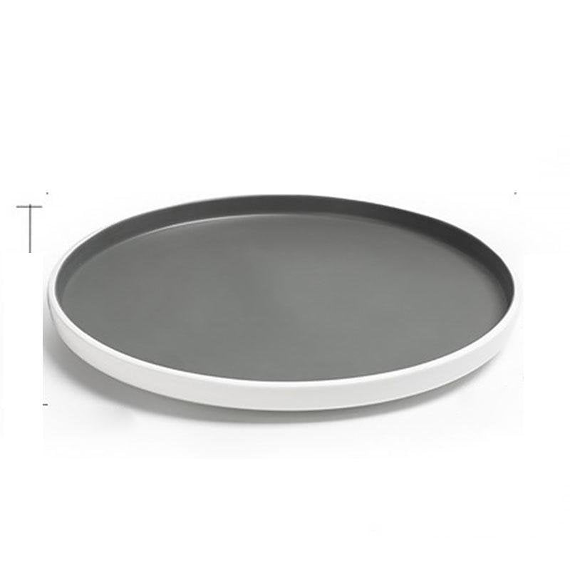 8 - piece Rustic Gray White Melamine Dinnerware sets