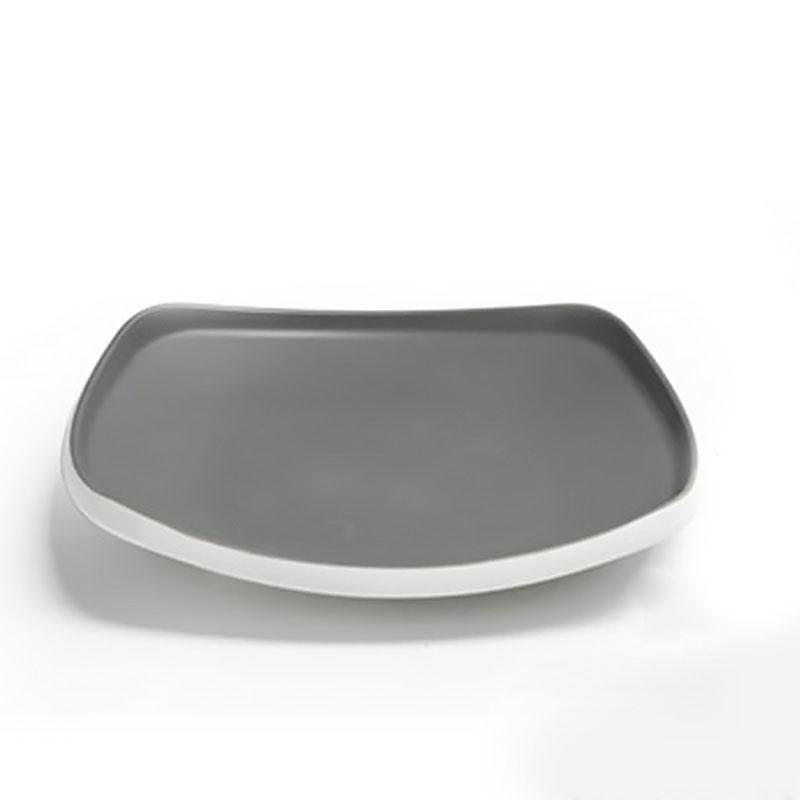 8 - piece Rustic Gray White Melamine Dinnerware sets