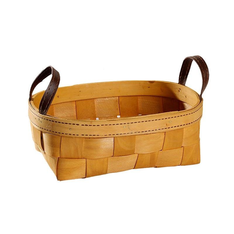 Check Patterned Storage Basket Food Hamper with Handles