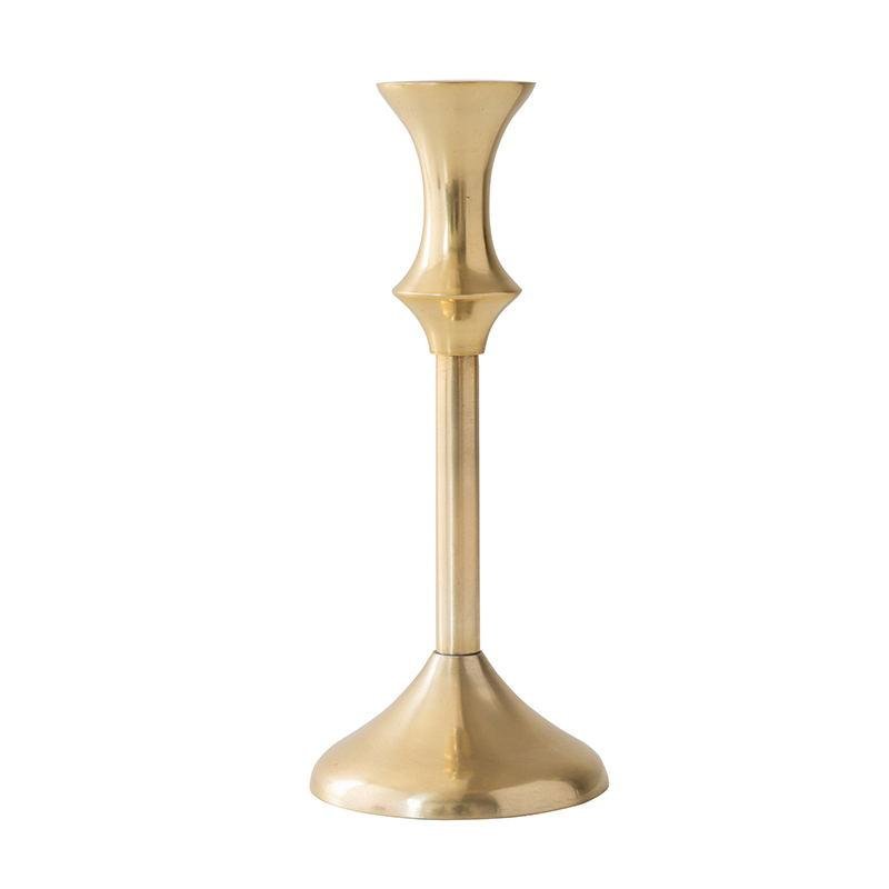Gold Bamboo Shape Metal Candle Holder - dazuma