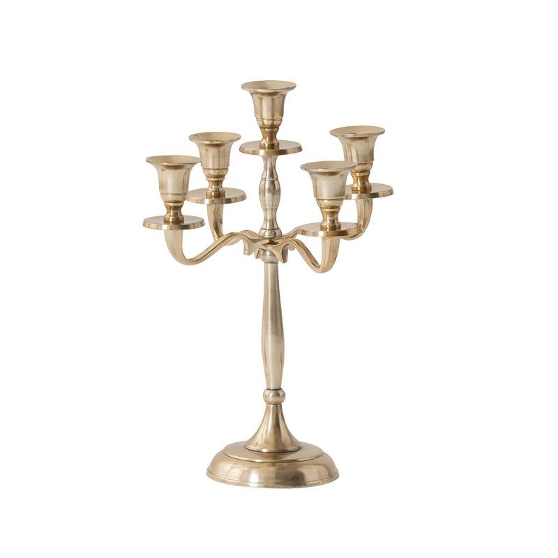 Gold Sliver Metal Candelabrum Candle Holder for 5 Candles