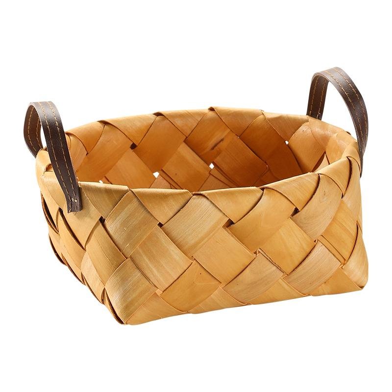 Farmhouse Wood Woven Basket - dazuma