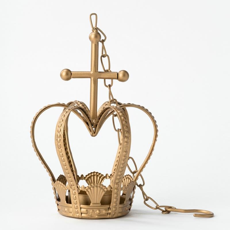 Gold Crown Shaped Iron Candle Holder