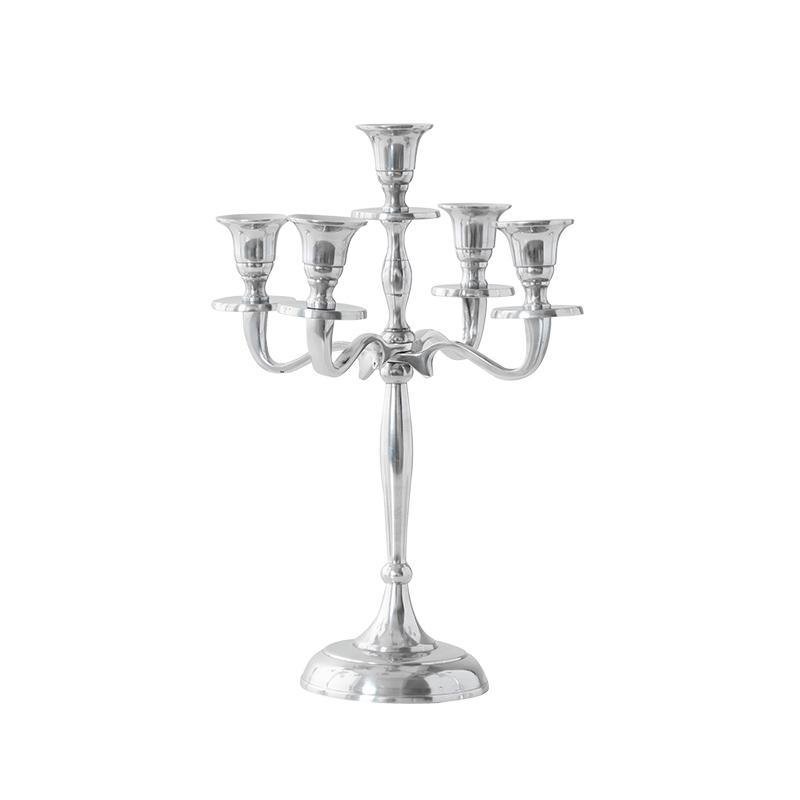 Gold Sliver Metal Candelabrum Candle Holder for 5 Candles