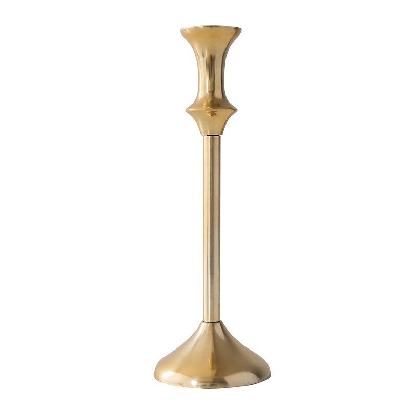 Gold Bamboo Shape Metal Candle Holder - dazuma