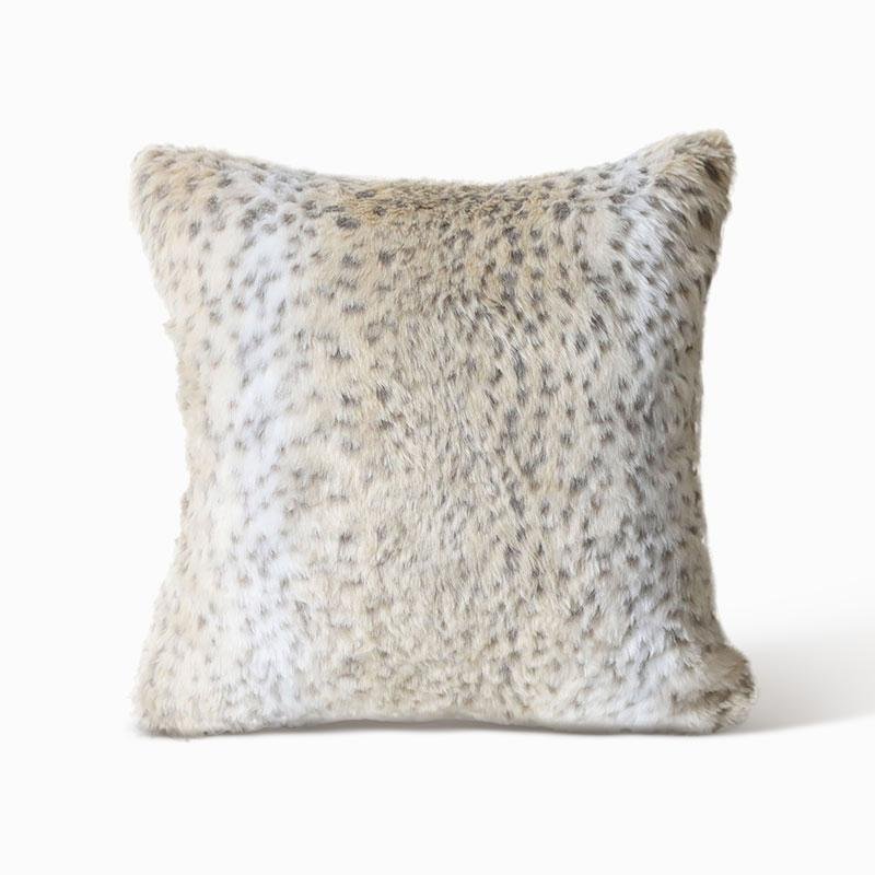Bearskin Leopard Wolf Fox Faux Fur Cushion Pillow Cover for Living Room Sofa Bed - dazuma