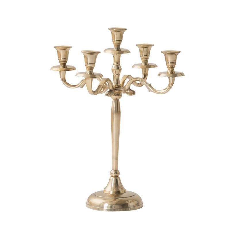 Gold Sliver Metal Candelabrum Candle Holder for 5 Candles