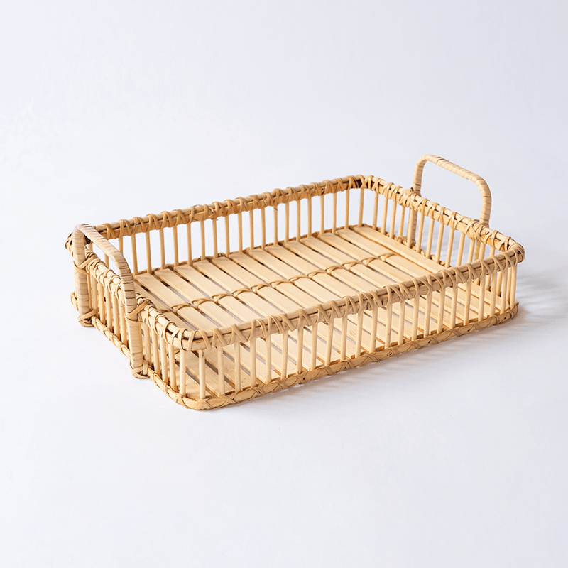 Wicker Rattan Decorative Tray Coffee Table Tray Decor
