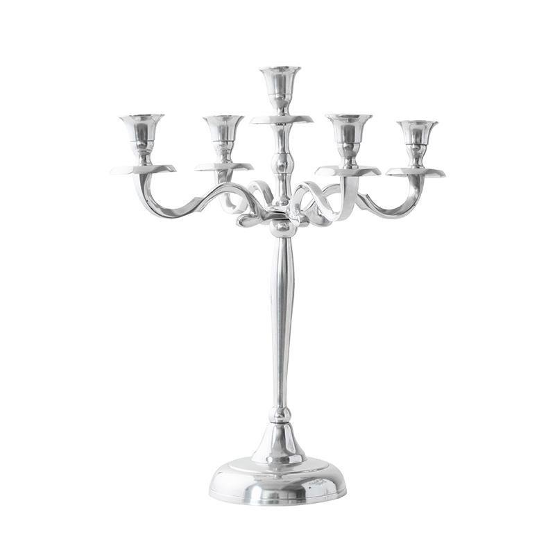 Gold Sliver Metal Candelabrum Candle Holder for 5 Candles
