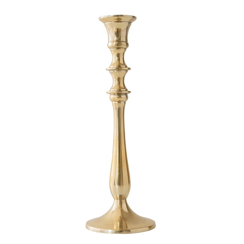 Bamboo Shape Metal Gold Candle Holder