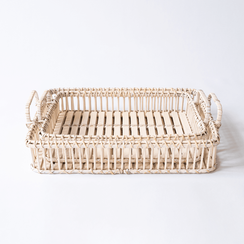 Wicker Rattan Decorative Tray Coffee Table Tray Decor