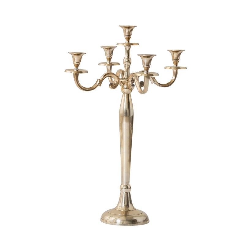 Gold Sliver Metal Candelabrum Candle Holder for 5 Candles