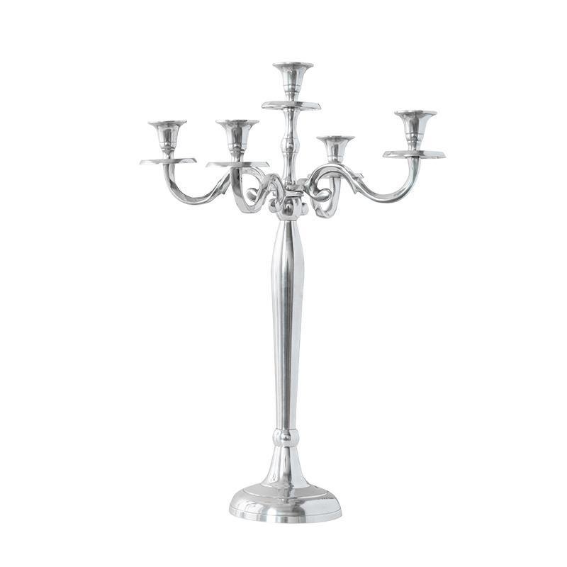 Gold Sliver Metal Candelabrum Candle Holder for 5 Candles