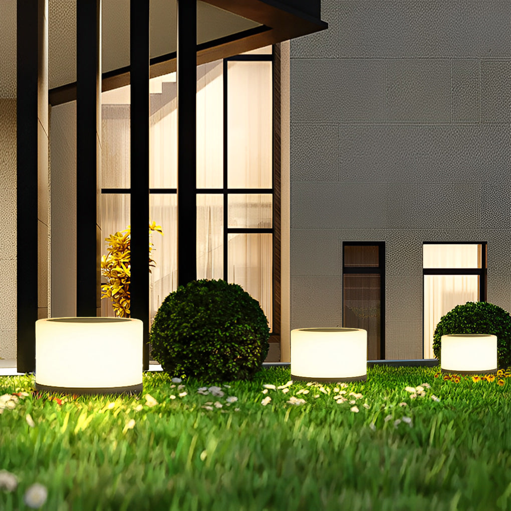 Round Acrylic Waterproof White LED Modern Solar Lights Outdoor Garden Lights