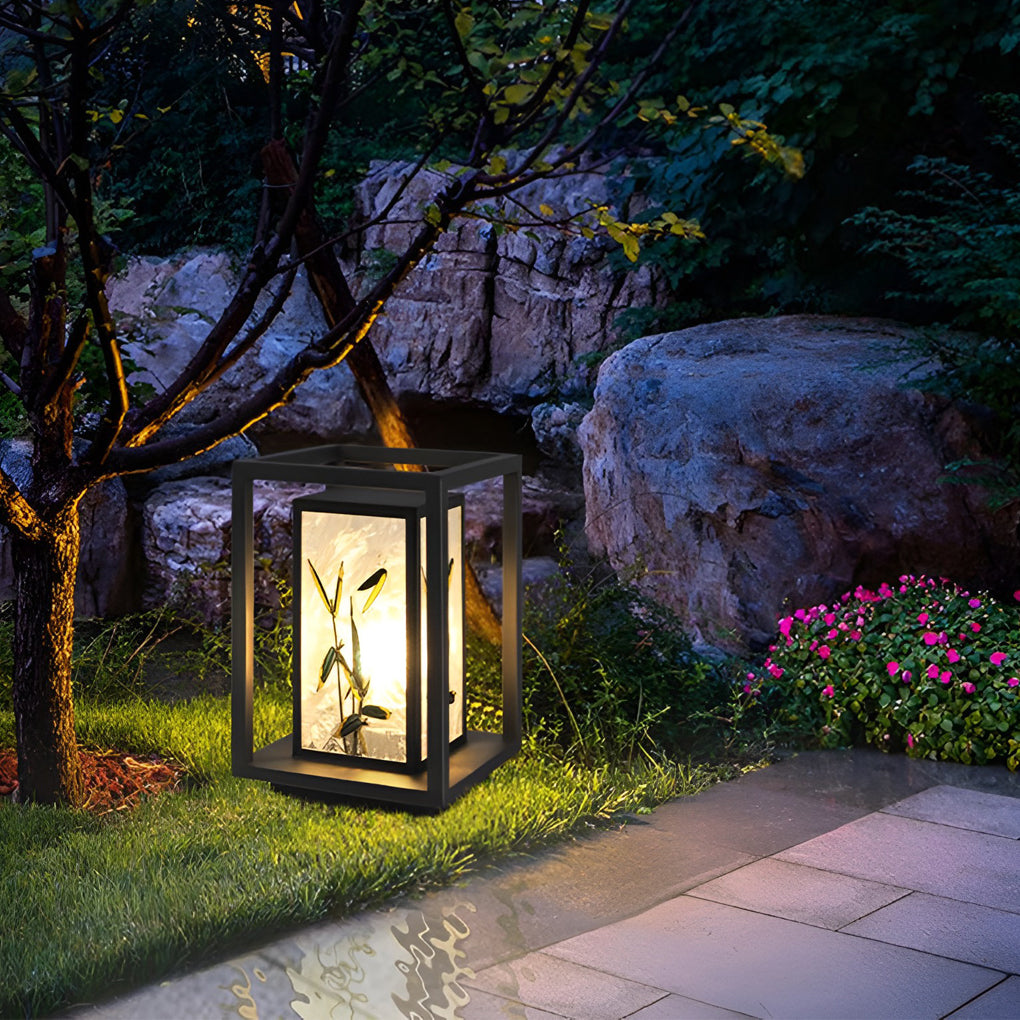 Artistic Solar LED Pathway Lights with Landscape Pattern