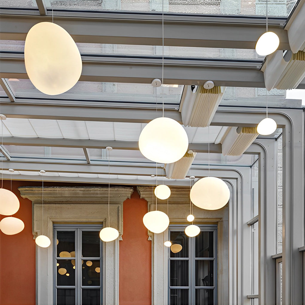 Creative PE Round Ball LED White Modern Pendant Light Hanging Lamp