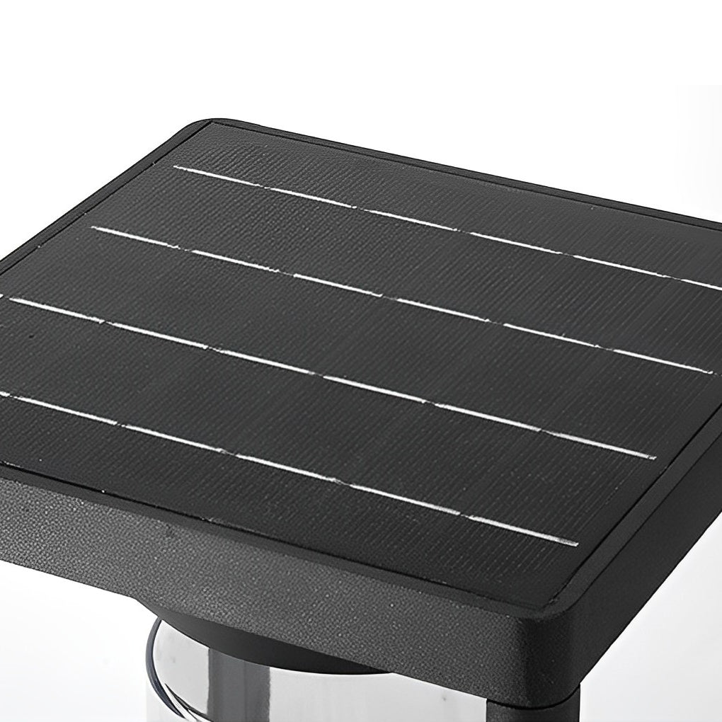 Square Minimalist Waterproof LED Black Modern Solar Fence Post Lights