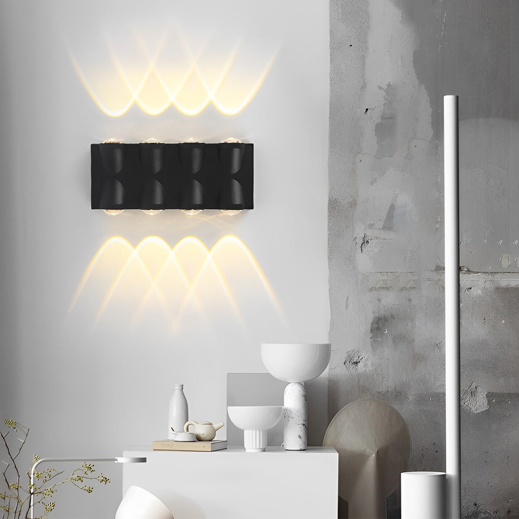 Up and Down Light LED Waterproof Black Modern Wall Lamp Wall Washer Light - Dazuma