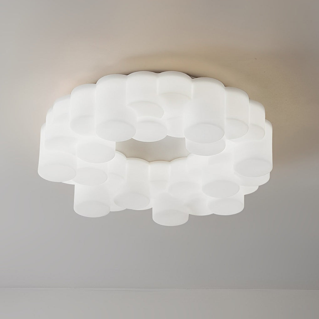 Ring Honeycombs Three Step Dimming LED White Ins Nordic Chandelier Light