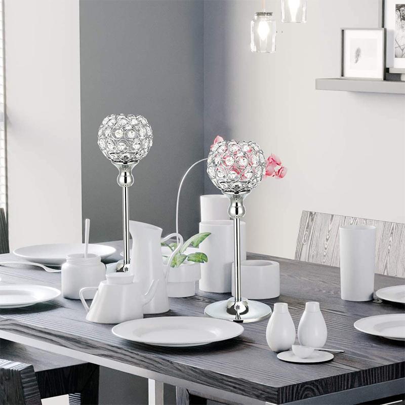 2 - Piece Crystal Table Pineapple Candle Holder for Dining Christmas New Year