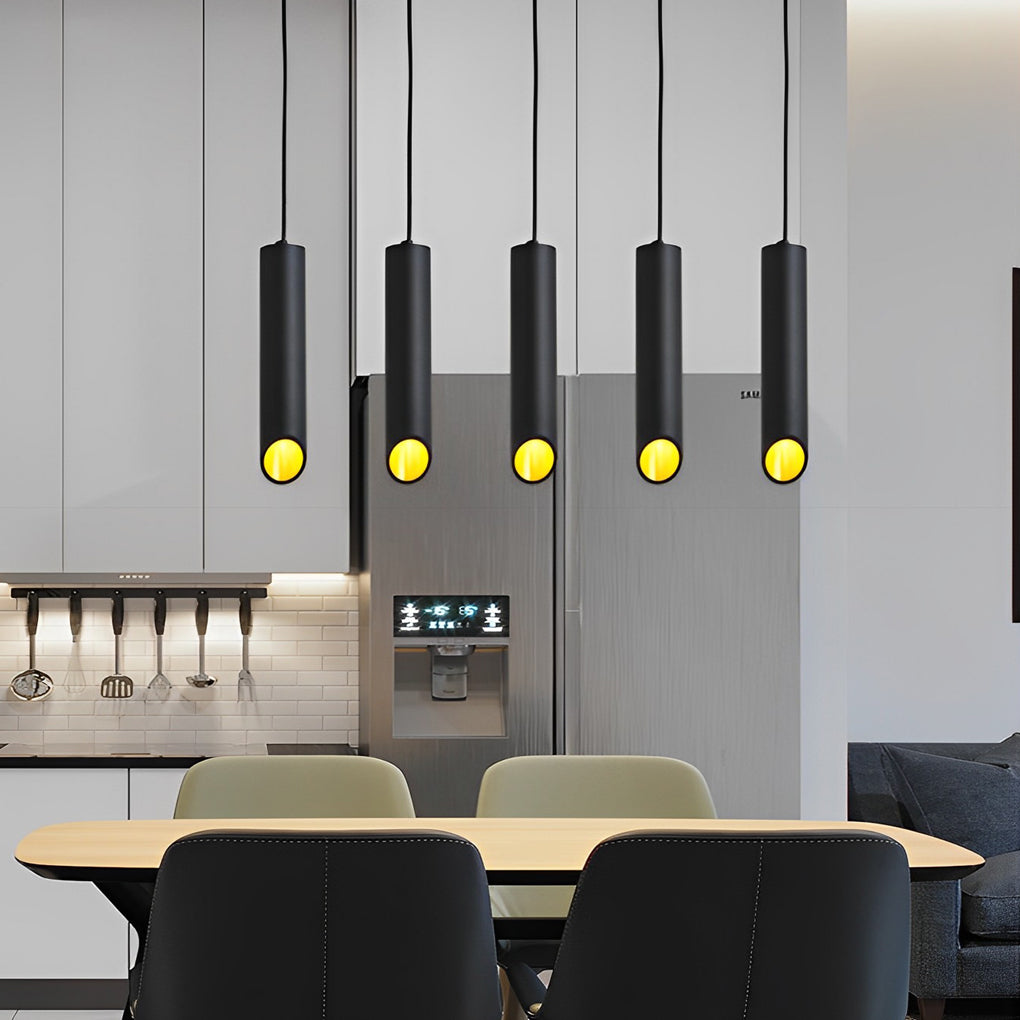 Long Cylindrical Oblique LED Minimalist Nordic Chandelier Pendant Lights