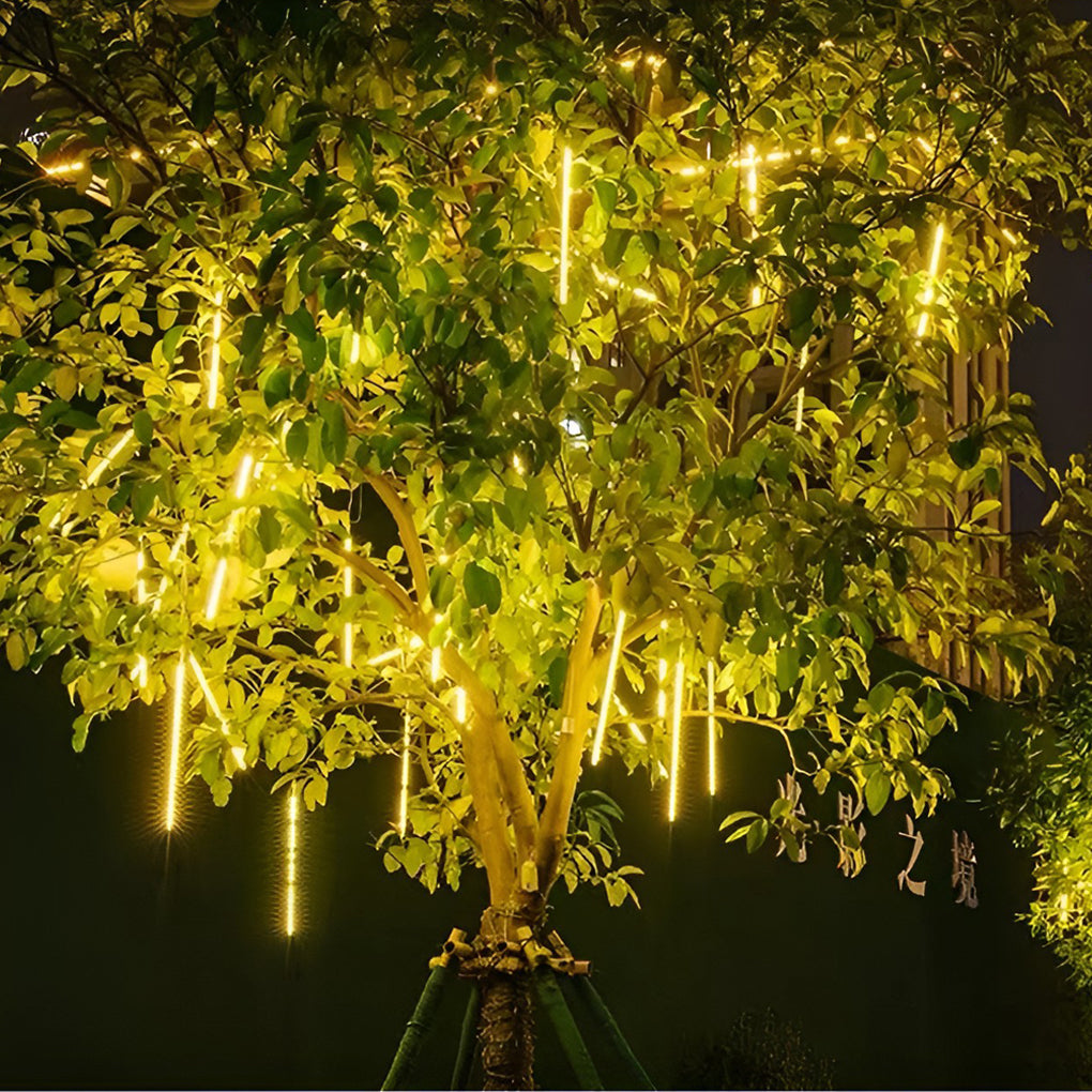 Waterproof Colorful Modern Solar LED Meteor Shower Rain Lights Tree Decor