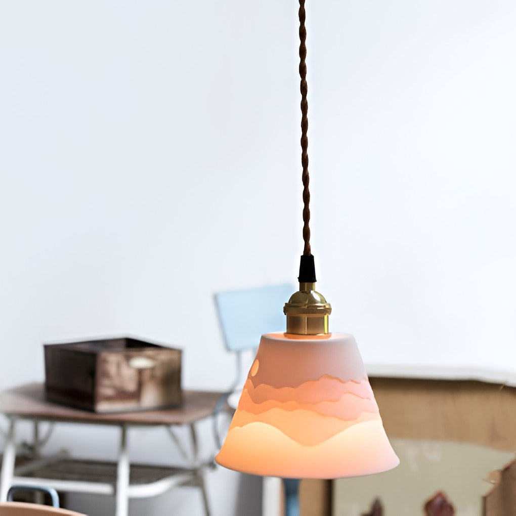 Mountains Shadow Ceramic LED Nordic Island Lights Pendant Light Wall Lamp - Dazuma