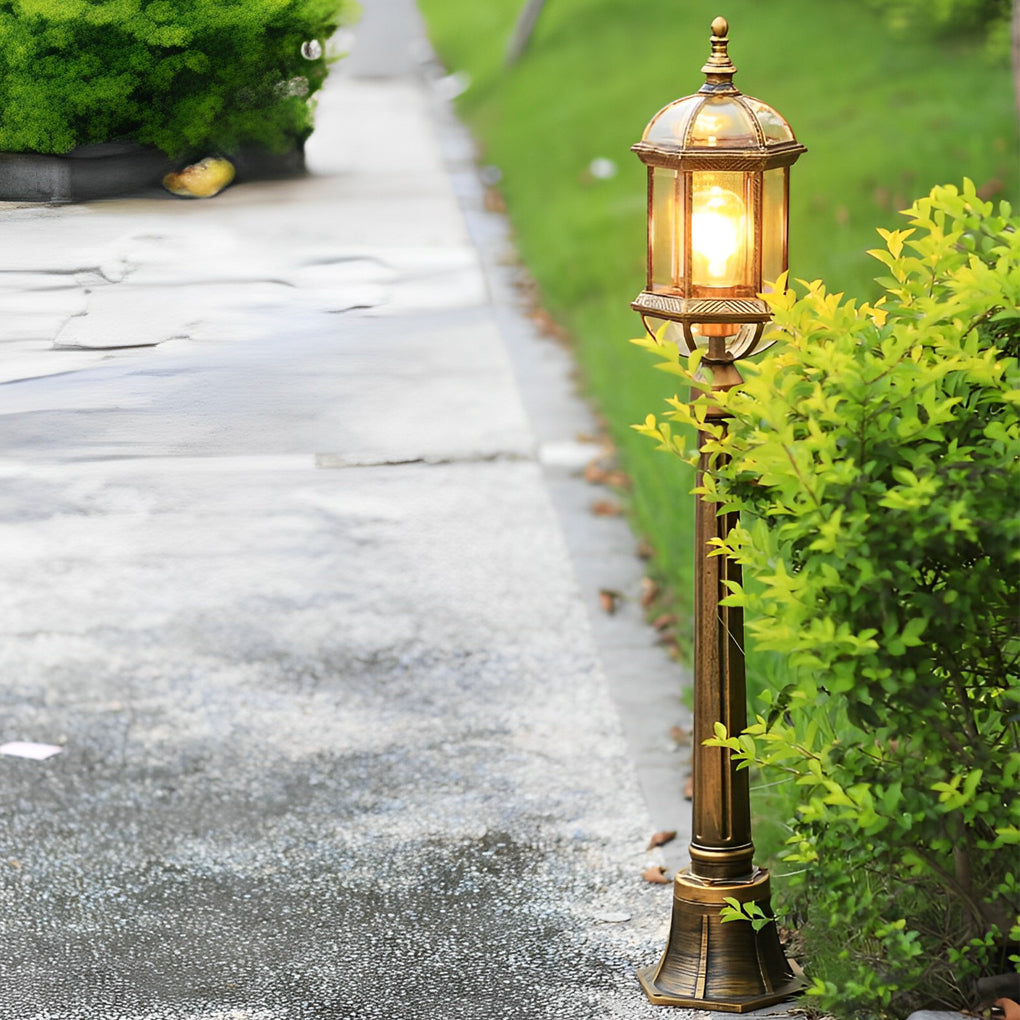 Vintage Golden LED Outdoor Pathway Light Luxury European-style Lawn Lamp