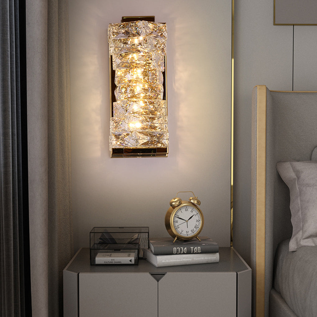 Creative Crystal Three Step Dimming Light LED Modern Wall Sconce Lighting Wall Lamp - Dazuma